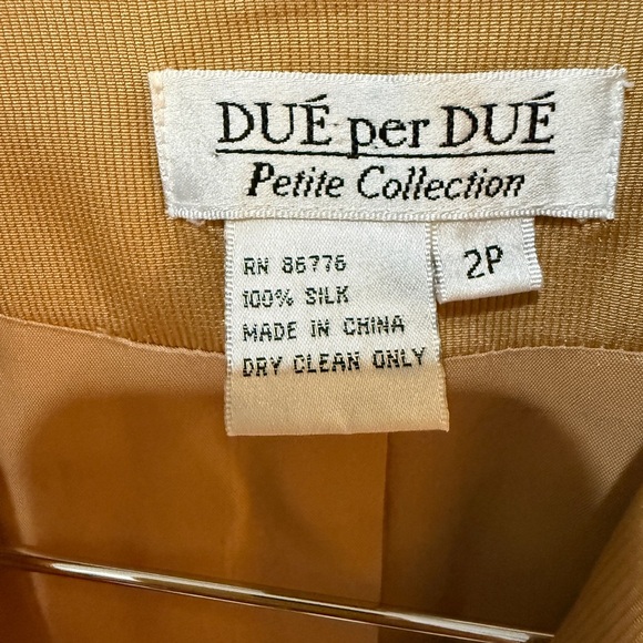 Chic Gold 100% Silk Women's Blazer Old Money - Picture 3 of 8